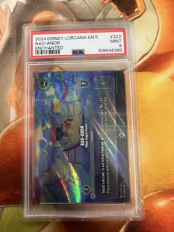 Bad-Anon Villain Support Center 222/204 PSA Graded 9 Lorcana Trading Card Game - Image 1