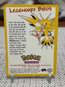 Pokemon Legendary Birds League Promo Crossword Puzzle Card WotC - Image 1