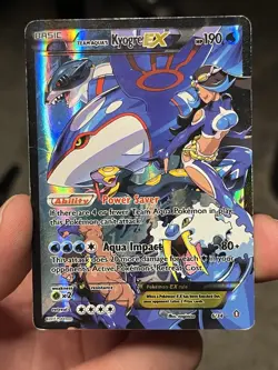 Pokemon TCG Double Crisis Team Aqua Holo Rare Kyogre EX 6 - Image 1