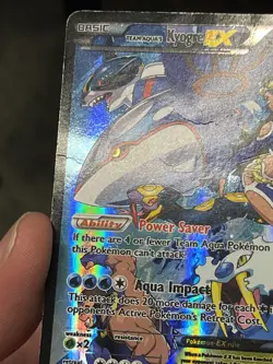 Pokemon TCG Double Crisis Team Aqua Holo Rare Kyogre EX 6 - Image 4