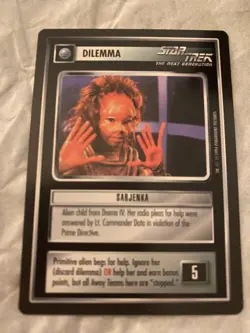 Star Trek CCG 1E BB 1994 SARJENKA Rare Card NEVER PLAYED - Image 1