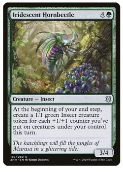 NM Iridescent Hornbeetle, MTG, Zendikar Rising, Magic the Gathering, 187 - Image 1