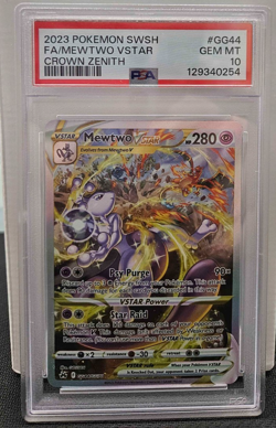2023 POKEMON SWSH #GG44 FULL ART MEWTWO VSTAR GEM MT PSA 10 CROWN ZENITH - Image 1
