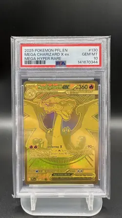 2025 POKEMON PFL EN-PHANTASMAL FLAMES MEGA HYPER RARE MEGA CHARIZARD X EX PSA 10 - Image 1