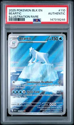 2025 POKEMON BLK EN-BLACK BOLT ILLUSTRATION RARE #110 BEARTIC PSA AUTHENTIC - Image 1