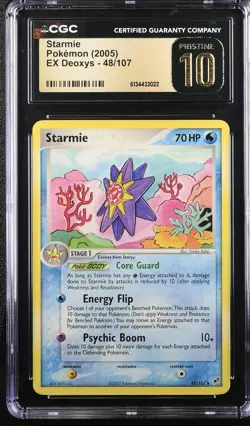 2005 EX Deoxys Starmie 48/107 CGC PRISTINE 10 POP 5 Pokemon - Image 1
