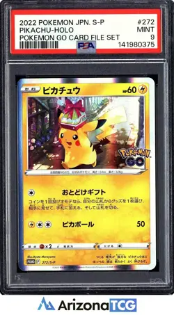 Pokemon 2022 Pikachu 272/S-P Holo Promo Pokemon GO Card File Set Japanese PSA 9 - Image 1