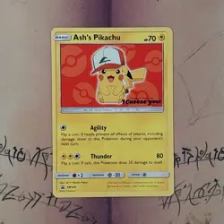 Ash's Pikachu SM109 Movie Exclusive Black Star Promo NM Pokemon Card English - Image 1