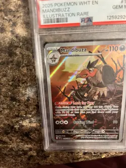 2025 Pokemon White Flare Mandibuzz English Illustration Rare PSA 10 Gem Mint - Image 3