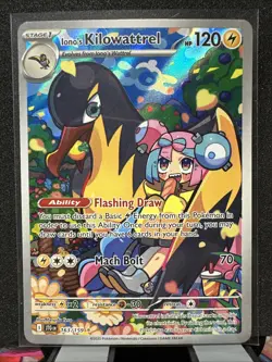Pokemon TCG Iono's Kilowattrel Illustration Rare Full Art Holo 163/159 SV09 NM - Image 1