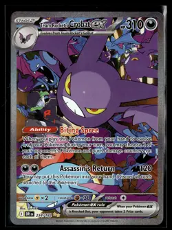 Pokemon TCG SV10: Destined Rivals #234/182 Team Rocket's Crobat ex NM - Image 1