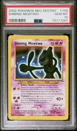 2002 POKEMON NEO DESTINY #109 SHINING MEWTWO PSA 10 - Image 1
