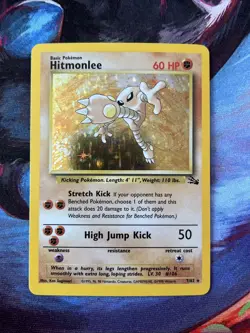 Hitmonlee 7/62 Fossil Holo Pokemon - Image 1