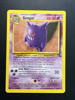 Gengar 20/62 Fossil Regular Non-Holo Pokemon TCG - NM - Image 1