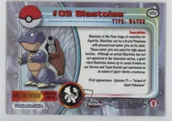 Blastoise Topps Chrome Pokemon TV Animation Edition #9 2000 - Image 2