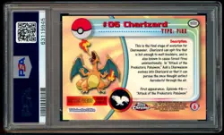 2000 Topps Chrome Pokemon TV #6 Charizard PSA 10 GEM MINT - Image 3