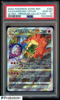 2022 Pokemon SWSH BSP Ultra-Premium Collection #262 FA Charizard VStar PSA 10 - Image 1
