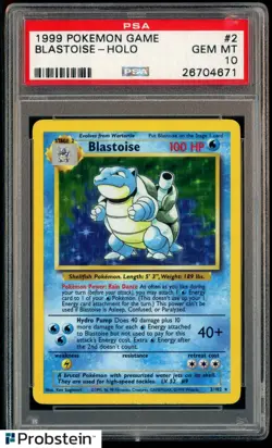 1999 Pokemon Game #2 Blastoise - Holo PSA 10 GEM MINT - Image 1