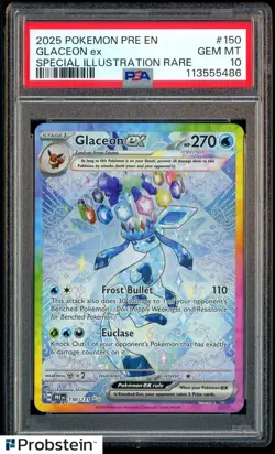2025 Pokemon PRE EN Special Illustration Rare #150 Glaceon ex PSA 10 GEM MINT - Image 1