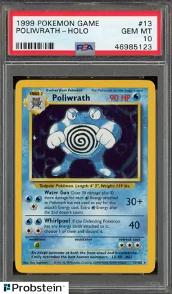 1999 Pokemon Game #13 Poliwrath Holo PSA 10 GEM MINT - Image 1