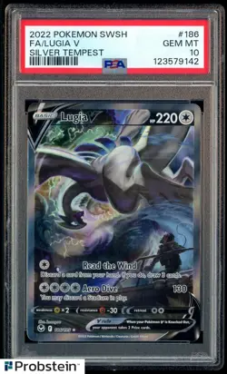 2022 Pokemon SWSH Silver Tempest #186 FA Lugia V PSA 10 GEM MINT - Image 1