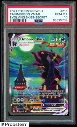 2021 Pokemon SWSH Evolving Skies Secret #215 FA Umbreon VMAX PSA 10 GEM MINT - Image 1