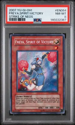 2008 Yu-Gi-Oh! Freya, Spirit Of Victory STON Unlimited Secret Rare PSA 8 - Image 1