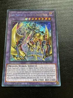YUGIOH Dark Magician The Knight Of Dragon Magic BLMR-EN001 SECRET RARE NM - Image 1