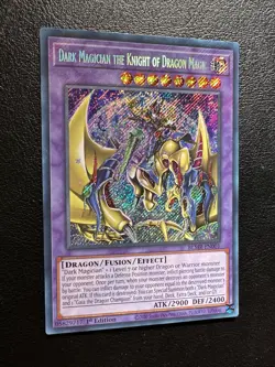 YUGIOH Dark Magician The Knight Of Dragon Magic BLMR-EN001 SECRET RARE NM - Image 4