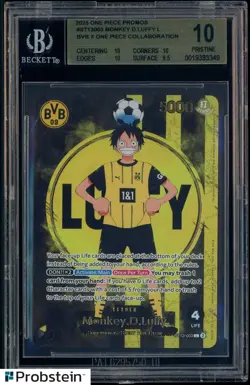 2025 ONE PIECE PROMOS BVB X ONE PIECE MATCH DAY 2025 #003 MONKEY D. LUFFY BGS 10 - Image 1