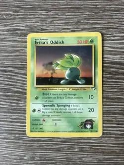 Erika's Oddish 78/132 Gym Heroes Unlimited Pokemon Card LP - Image 1