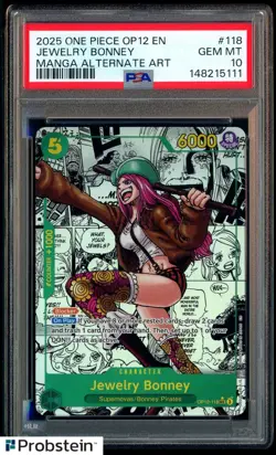 2025 One Piece OP12 EN Manga Alternate Art #118 Jewelry Bonney PSA 10 GEM MINT - Image 1