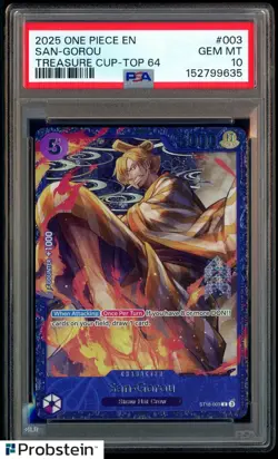 2025 One Piece EN Treasure Cup Top 64 #003 San-Gorou PSA 10 GEM MINT - Image 1