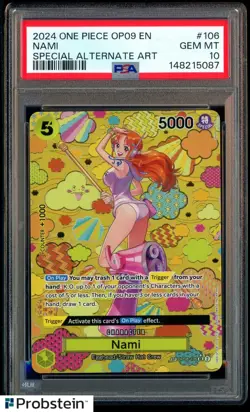 2024 One Piece OP09 EN Special Alternate Art #106 Nami PSA 10 GEM MINT - Image 1