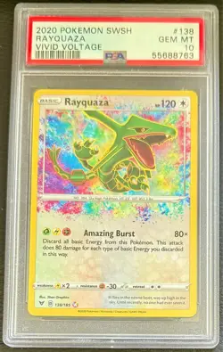 Pokemon TCG Rayquaza Vivid Voltage Amazing Rare PSA 10 - Image 1