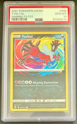 Pokemon TCG Yveltal Shining Fates Amazing Rare PSA 10 - Image 1