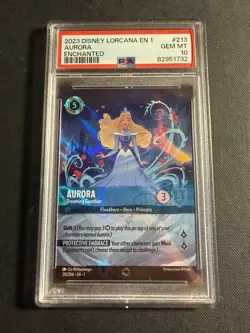 82682394 Aurora Dreaming Guardian 2023 Disney Lorcana #213 Enchanted PSA 10 - Image 1