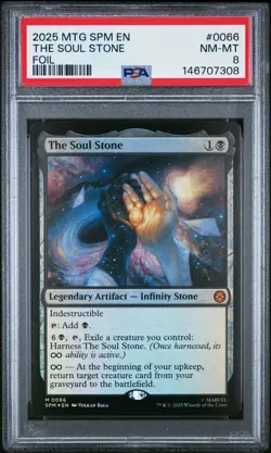2025 MAGIC: THE GATHERING MARVEL'S SPIDER-MAN FOIL #0066 THE SOUL STONE PSA 8 - Image 1