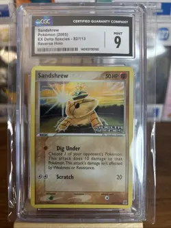 Pokemon 2005 CGC 9 Sandshrew Reverse Holo Stamped EX Delta Species 82/113 - Image 1