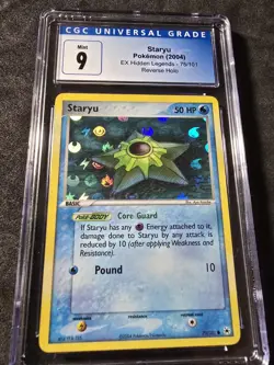 Staryu #75/101 Reverse Holo - Pokemon (2004) EX Hidden Legends CGC 9 Mint!💎 - Image 2