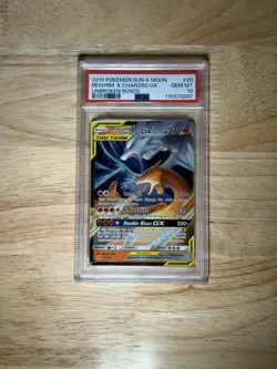 Pokemon TCG Sun and Moon Reshiram Charizard GX Tag Team 20/214 PSA 10 - Image 1