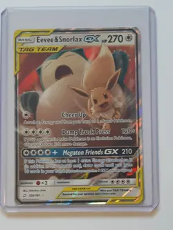 Eevee & Snorlax GX (ULTRA RARE) SM Tag Team Up 120/181 Pokemon Sun And Moon - Image 2