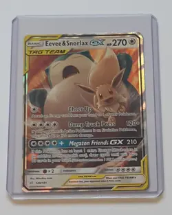 Eevee & Snorlax GX (ULTRA RARE) SM Tag Team Up 120/181 Pokemon Sun And Moon - Image 5