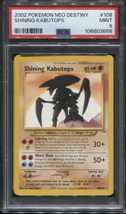Pokemon Shining Kabutops #108 Neo Destiny PSA 9 MINT - Image 1