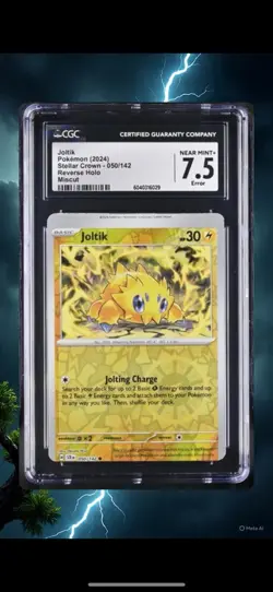 Pokemon MISCUT POP 1 JOLTIK Stellar Crown Reverse Holo Error Rare PSA Graded 1/1 - Image 1