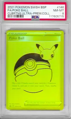 2021 POKEMON CELEBRATIONS BSP #146 FULL ART POKE BALL HOLO PSA 8 NM-MT NEW - Image 1
