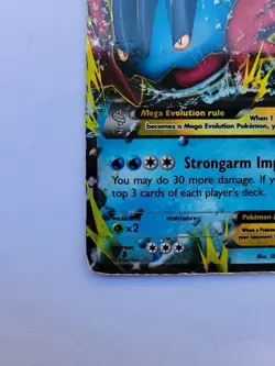 Mega Swampert EX XY87 XYBlack STAR Promo Holo Pokemon Card DAMAGED See Pictures - Image 4