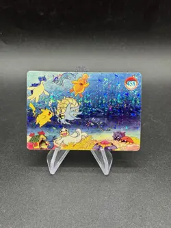 Pikachu Swims Holo Pokemon Vintage Pocket Monsters Vending Prism Sticker 458 - Image 1