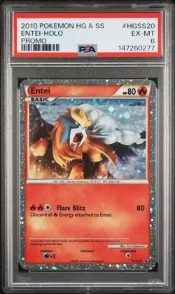 PSA 6 EX-MT 2010 POKEMON HEARTGOLD & SOULSILVER PROMO #HGSS20 ENTEI-HOLO - Image 1