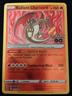 Radiant Charizard 011/078 Pokemon GO Holo Rare - Image 1